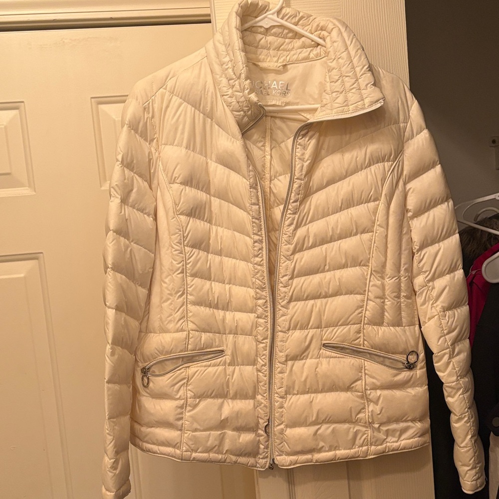 Michael Kors Cream Puffer Jacket